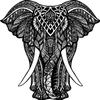 50 PCs Black and White Tribal Pattern Elephant Drawing 1" Stickers Decals Laptop Notebook Phone Waterproof Vinyl Trendy view 2