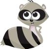 50 PCs Adorable Big Eye Kids Cartoon Animal - Raccoon 1" Stickers Decals Laptop Notebook Phone Waterproof Vinyl Trendy view 2