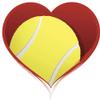 50 PCs Tennis Ball in Heart RED Grey Black Green Yellow White 1" Stickers Decals Laptop Notebook Phone Waterproof Vinyl Trendy view 2