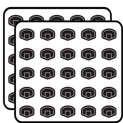 50 PCs Black Basketball Backboard 1" Stickers Decals Laptop Notebook Phone Waterproof Vinyl Trendy