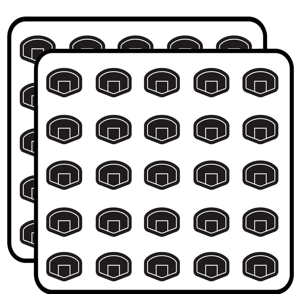 50 PCs Black Basketball Backboard 1" Stickers Decals Laptop Notebook Phone Waterproof Vinyl Trendy