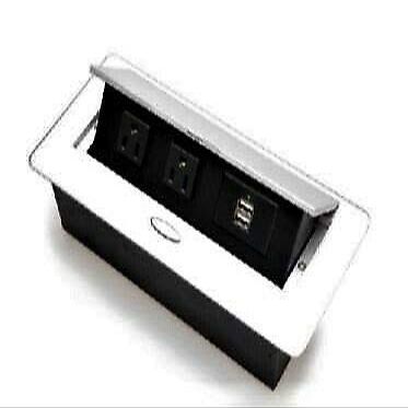 Mulin Electric Pop Up Power Outlet Box for Conference Tables Desks and Sofas - 2 USB and 2 AC Power US Type MLCZ005