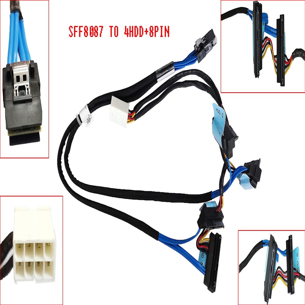 Cable Plus 1.5 FT Internel Mini SAS SFF-8087 to 4HDD+8PIN Compatible 0Y690K