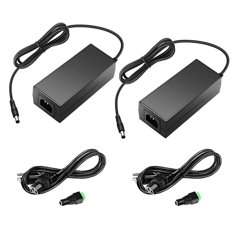 SHNITPWR 24V Power Supply Adapter 24 Volt 3A 72W AC DC Converter, Pack of 2 100V~240V AC to DC 24V 3amp Transformer LED Driver with 5.5x2.5mm Plug for LED Strip Light 3D Printer LCD Monitor Motor