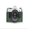 A-1 Case, BolinUS Handmade Genuine Real Leather Half Camera Case Bag Cover for Canon AE-1 A-1 (NO Handle) Camera with Hand Strap (Green) view 1
