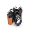 A-1 Case, BolinUS Handmade Genuine Real Leather Half Camera Case Bag Cover for Canon New AE-1 AE-1P A-1 (with Handle) Camera with Hand Strap (Yellow) view 3
