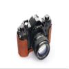 A-1 Case, BolinUS Handmade Genuine Real Leather Half Camera Case Bag Cover for Canon New AE-1 AE-1P A-1 (with Handle) Camera with Hand Strap (LavaBrown) view 3