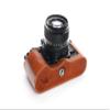 A-1 Case, BolinUS Handmade Genuine Real Leather Half Camera Case Bag Cover for Canon New AE-1 AE-1P A-1 (with Handle) Camera with Hand Strap (LavaBrown) view 4