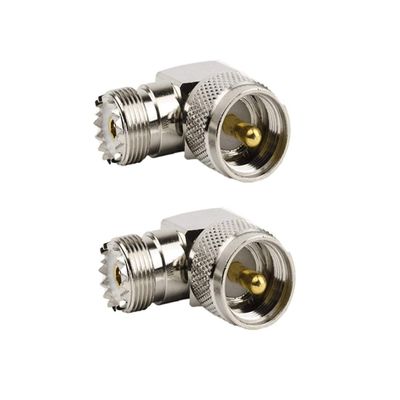 bnafes UHF Male PL259 to Female SO239 RF Coaxial Adapter, UHF 90Right Angle Connector, F Type Female to Male Connector for CB Radio Antenna, Wireless LAN Devices, Coaxial Cable 2-Pack