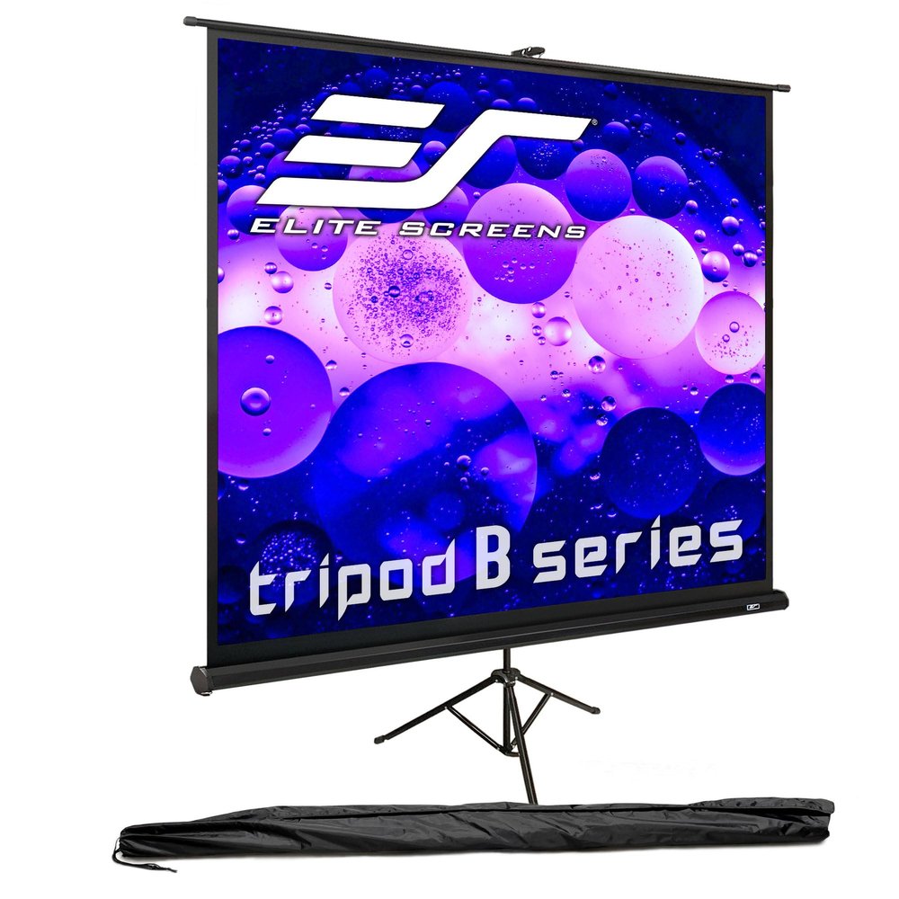 Elite Screens Tripod B, 50-INCH 1:1, Lightweight Pull Up Foldable Stand, Manual, Movie Home Theater Projector Screen, 4K / 8K Ultra HDR 3D Ready, US Based Company 2-Year Warranty, T50SB - Black