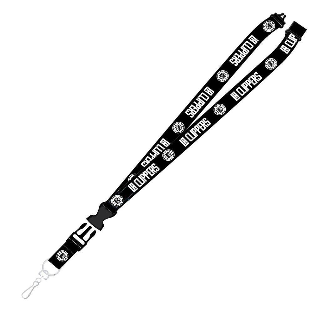 Pro Specialties Group Los Angeles Clippers Blackout Lanyard, Black and White