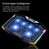 ICE COOREL Gaming Laptop Cooling Pad 15-17.3 Inch, Laptop Fan with 6 RGB Cooling Fans, Laptop Cooling Stand with 6 Height Adjustable, Laptop Cooler with LCD Screen, 2 USB Ports, Phone Stand view 2