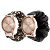200Pcs Compatible for Garmin vivomove HR Band, Blueshaw Fabric Elastic Scrunchie Elastic Watch Band Women Cute Replacement Straps for Garmin vivoimove HR Hybrid Smartwatch (Black+Leopard Print) view 1