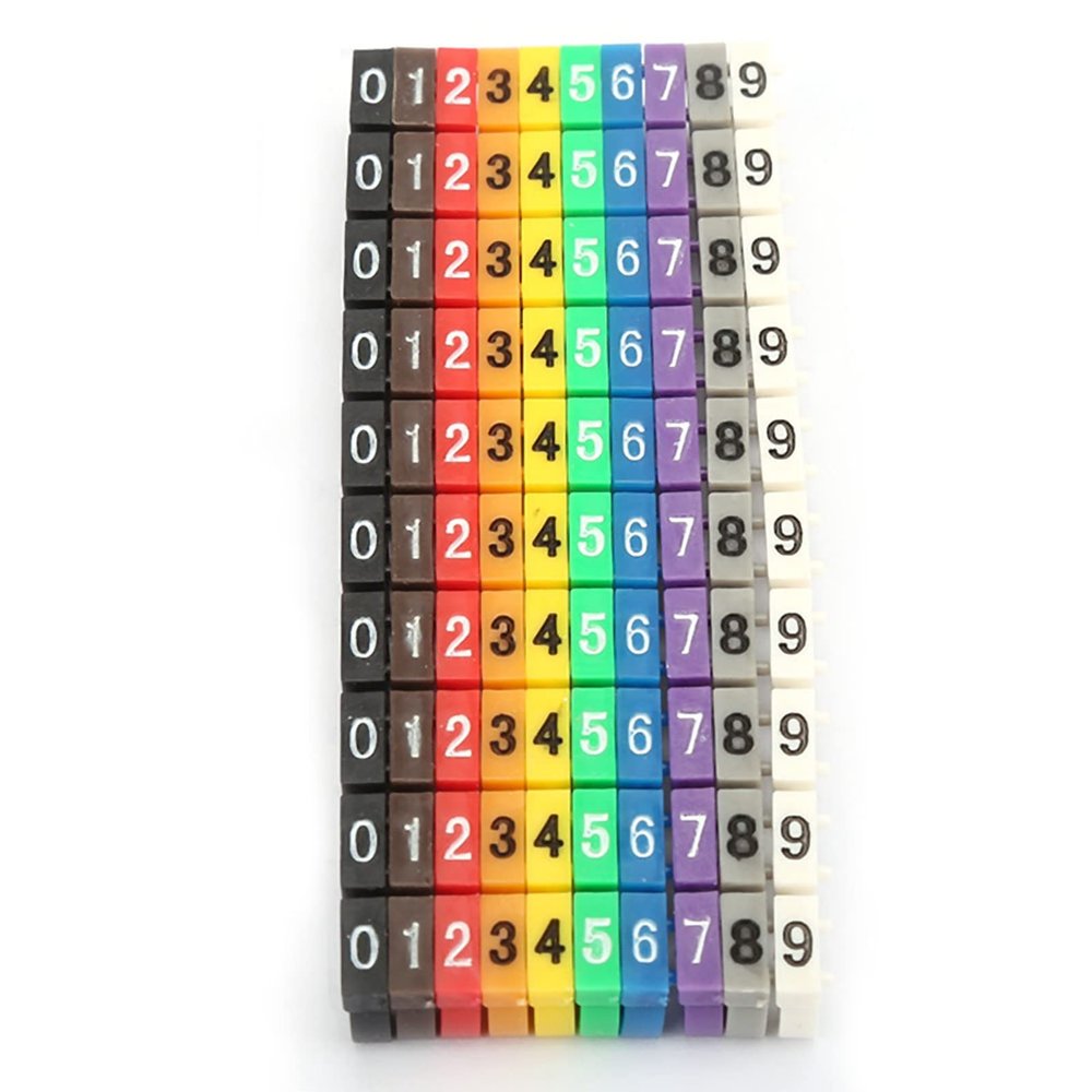Digital Number Tube Wire Number Label Tube Cable Marker Colorful(100PCS KCM-4MM 4mm), Microcomputer Protection Device