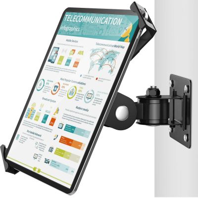 AboveTEK Tablet Wall Mount -360 Rotation iPad Wall Holder for Retail & Business, Anti Theft iPads Stand Fits 7"-11" Tablets Including iPad Pro/Air/Mini, Galaxy Tab - Security Lock & Key - (Black)