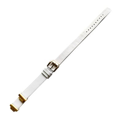 NICKSTON White Double Wrap Leather Band Compatible with Fitbit Inspire and Inspire HR Fitness Tracker Twice Around Wrist Strap (1. Silver Color Buckle Adapters, For Inspire)