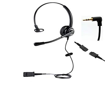 AVIMABASICS Wired Cell Phone Headset with Noise Canceling Mic and Adjustable Fit Headband for iPhone Samsung Huawei HTC LG ZTE BlackBerry Mobile Phone and Smartphones with 3.5mm Jack