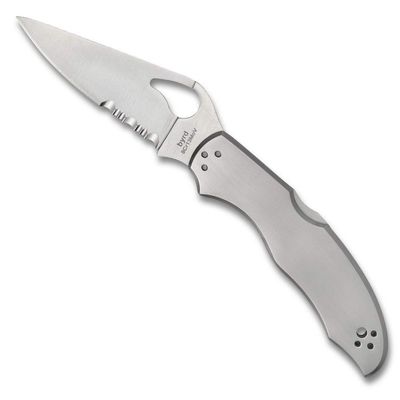 Spyderco Harrier 2 Folding Pocket Knife with 3.3" 8Cr13MoV Steel Blade and Stainless Steel Handle - EDC Knife for Men and Women, Perfect for Hunting, Tactical, Camping, Survival - PlainEdge - BY01P2