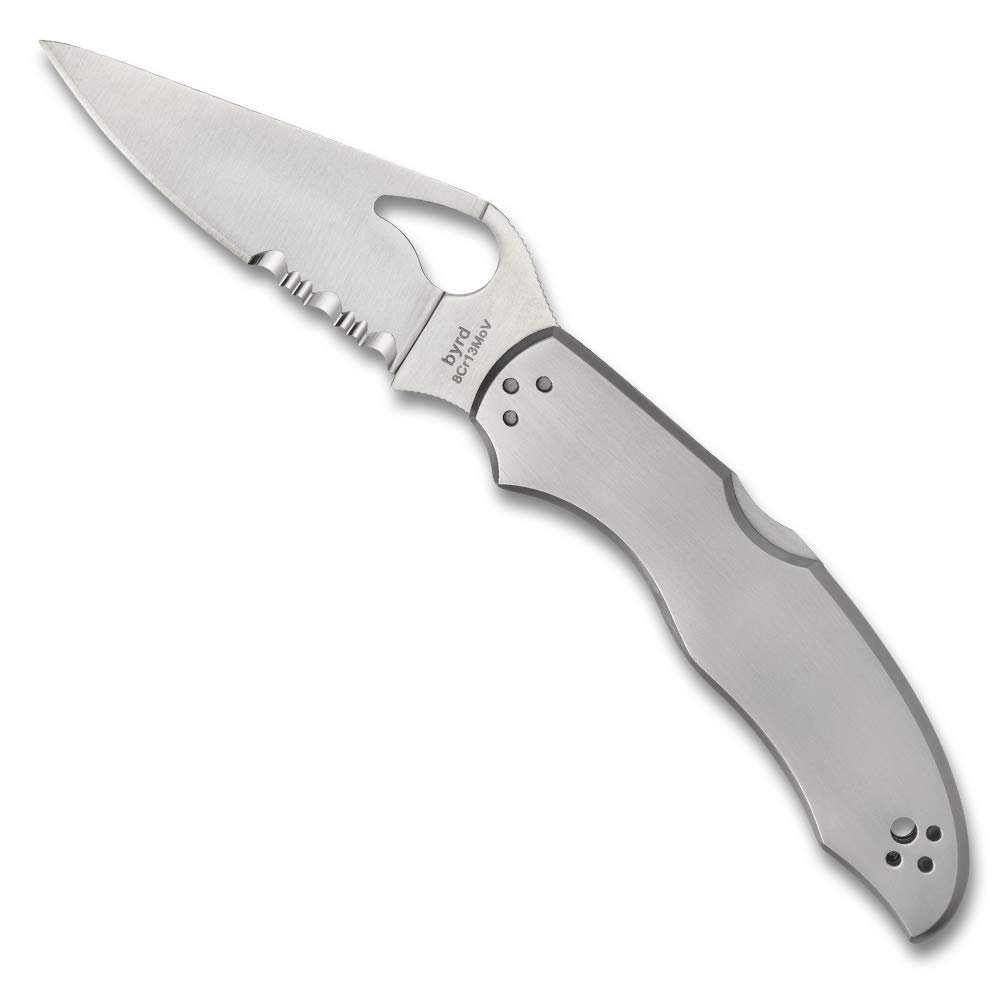 Spyderco Harrier 2 Folding Pocket Knife with 3.3" 8Cr13MoV Steel Blade and Stainless Steel Handle - EDC Knife for Men and Women, Perfect for Hunting, Tactical, Camping, Survival - PlainEdge - BY01P2
