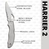 Spyderco Harrier 2 Folding Pocket Knife with 3.3" 8Cr13MoV Steel Blade and Stainless Steel Handle - EDC Knife for Men and Women, Perfect for Hunting, Tactical, Camping, Survival - PlainEdge - BY01P2 view 3