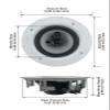 Acoustic Audio CSic64 Frameless in Ceiling 6.5" Speaker 3 Pair Pack 3 Way Home Theater Speakers view 2