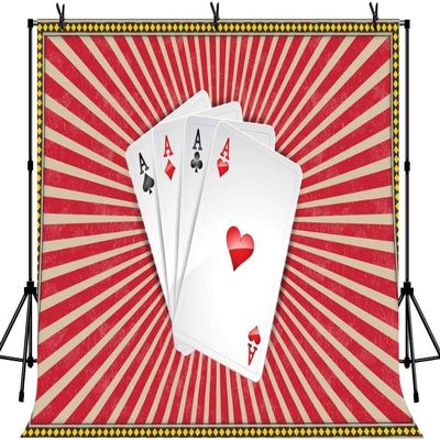 10x6.5ft Vinyl Casino Backdrops Playing 4A Cards Radiate Brilliant Light Photo Backgrounds Poker Decorations Hip hop Graffiti Wall Themed for Adults Background Studio Props Booth LYLS1102 for Party De