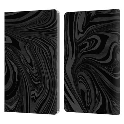 Head Case Designs Officially Licensed LebensArt Black Marble Concretes Leather Wallet Case Compatible with Kindle Paperwhite 1/2 / 3