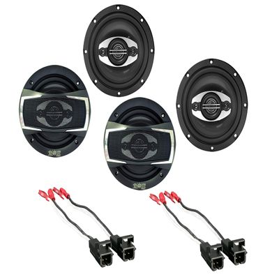 Absolute USA SP654 Compatible with Chevy Trailblazer 2002-2009 6.5" 4 Way Car Speakers 500 Watts Max Power Factory Speaker Upgrade with Aftermarket Harness