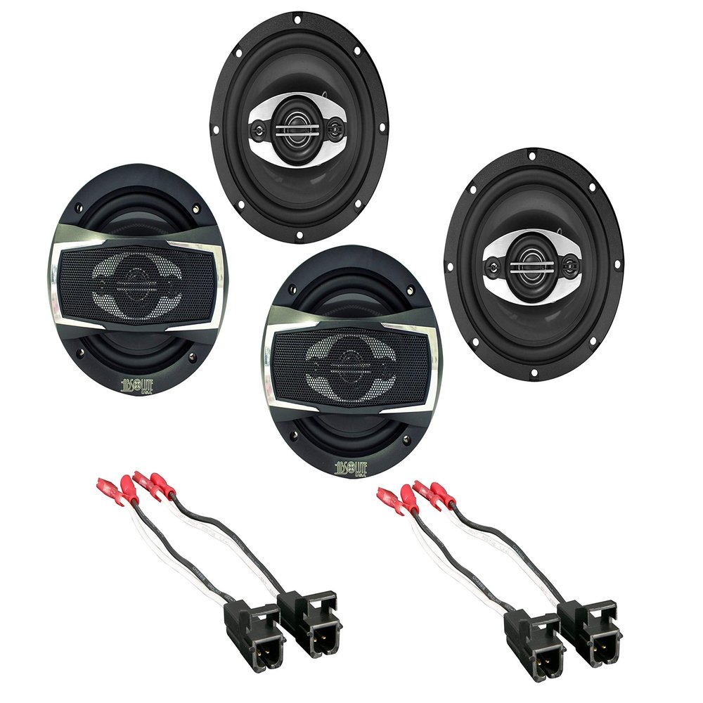 Absolute USA SP654 Compatible with Chevy Trailblazer 2002-2009 6.5" 4 Way Car Speakers 500 Watts Max Power Factory Speaker Upgrade with Aftermarket Harness