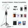 Elitehood 12 Ring Light with Tripod Stand (72 Tall) & iPad/Phone Holder, Dimmable Selfie Circle LED Lights Ringlight for Video Recording, Conference, Makeup, Laptop, Computer, Webcam, YouTube view 2