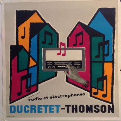Ducretet Thomson Radio Reproduction Poster Size 50 x 70 cm Paper 300 GR-Sale of digital file HD Possible Consult Us. (Shop: poster.FR)