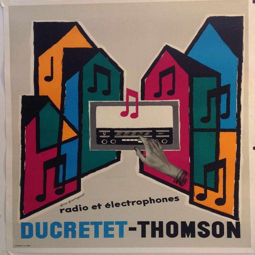 Ducretet Thomson Radio Reproduction Poster Size 50 x 70 cm Paper 300 GR-Sale of digital file HD Possible Consult Us. (Shop: poster.FR)