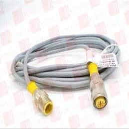 TURCK RK 4.4T-4-RS 4.4T Cordset, Straight M12 Male 4 pos to Straight M12 Female 4 pos, Gray, 4 cond., 4 Meters, PVC