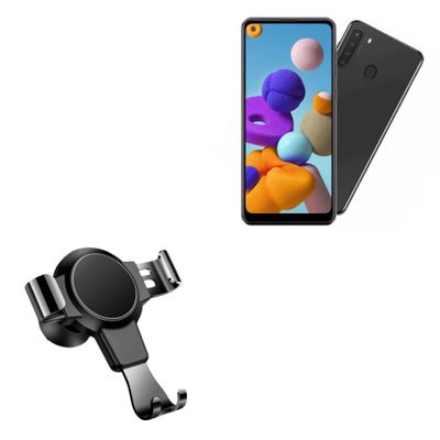 BoxWave Car Mount Compatible with Samsung Galaxy A21 - X-Switch Car Mount, Air Vent Mounted Holder Simple Minimal - Jet Black
