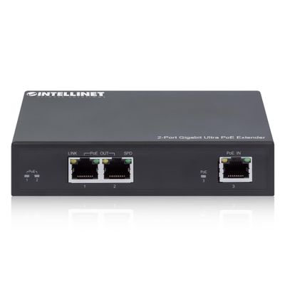 Intellinet 2-Port Indoor Gigabit PoE++ Extender, 60W in, 30W Out, Ultra POE Passthrough Switch, IEEE802.33af/at IEEE802.33BT Compatible- 3 Yr Mfg Warranty-561600