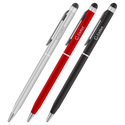 PRO Stylus Pen for BLU Win JR LTE with Ink, High Accuracy, Extra Sensitive, Compact Form for Touch Screens [3 Pack-Black-Red-Silver]