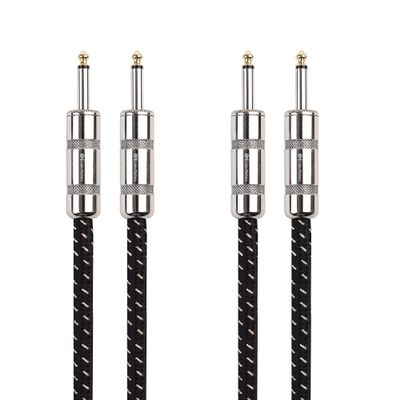 Cable Matters 2-Pack Premium Braided 12 AWG 1/4 Inch Speaker Cable 3 ft with 6.35mm TS Connector