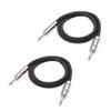 Cable Matters 2-Pack Premium Braided 12 AWG 1/4 Inch Speaker Cable 3 ft with 6.35mm TS Connector view 2