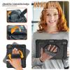 Herize Case Compatible with iPad Pro 12.9 inch 6th/5th/4th Generation with Screen Protector Pencil Holder | Full Body Shockproof Rugged Protective Rubber Case W/Stand Strap | Black view 4