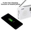 ciciglow Portable Solar Hand Crank AM FM Radio, Outdoor Emergency Radio with LED Flashlight, Smartphone Charger, White view 3