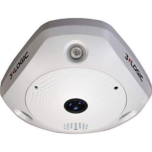 3XLOGIC INC VX-3M-360-IAWD6 3MP Vertical 360 IR WDR PoE Network Outdoor Dome Camera with 1.19mm Lens, RJ45 Connection.