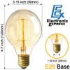 EX ELECTRONIX EXPRESS 4 Pack of Dimmable G80 Vintage Edison Light Bulbs, 360 Degree Beam Angle 60W Incandescent Bulbs, 2200K Amber Glow, 110-130 Volts, E26 Medium Base for Home Light Fixtures view 2