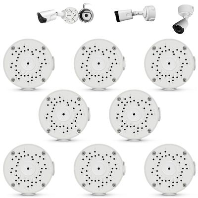 Only Compatible with Bullet Cameras Universal Bullet Security Camera Mount Bracket Hide Cable, Metal Electric Enclosure, Waterproof Outdoor Camera Cover, Base Junction Box for CCTV Cams (8 Pack)