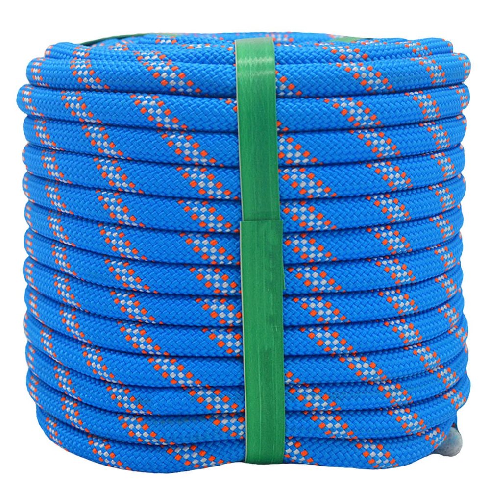 YUZENET Braided Polyester Arborist Rope (3/8 inch X 100 feet) High Strength Bull Rope for Tree Work Truck Securing Camping Swing, Blue