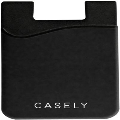 Casely Black Silicone Wallet | Holds Up to 4 Cards, Universal Size, Strong Adhesive, Remove and Reuse, Smooth and Flexible