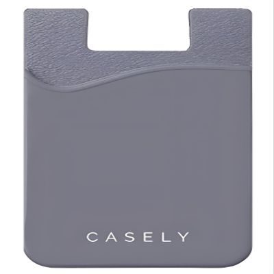 Casely Gray Silicone Wallet | Holds Up to 4 Cards, Universal Size, Strong Adhesive, Remove and Reuse, Smooth and Flexible