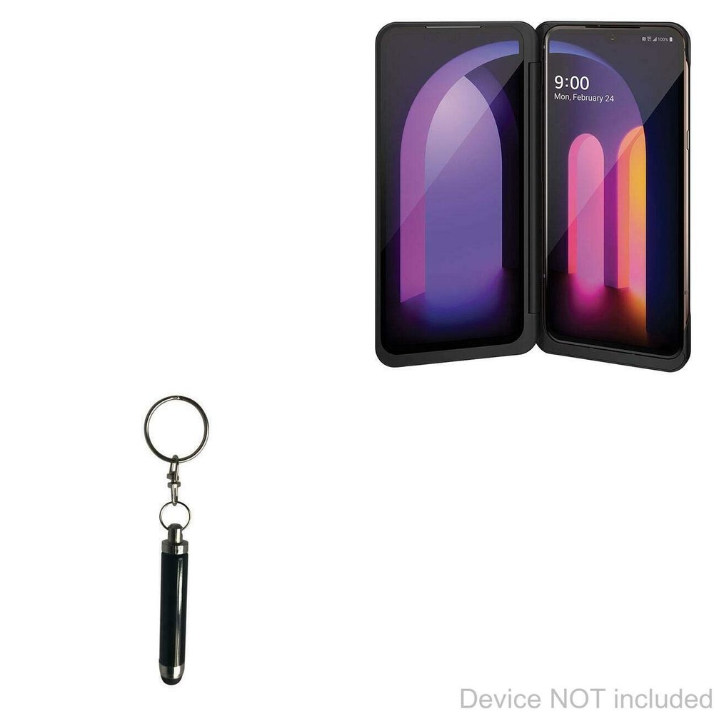 BoxWave Stylus Pen Compatible with LG V60 ThinQ 5G - Bullet Capacitive Stylus, Mini Stylus Pen with Keyring Loop - Jet Black