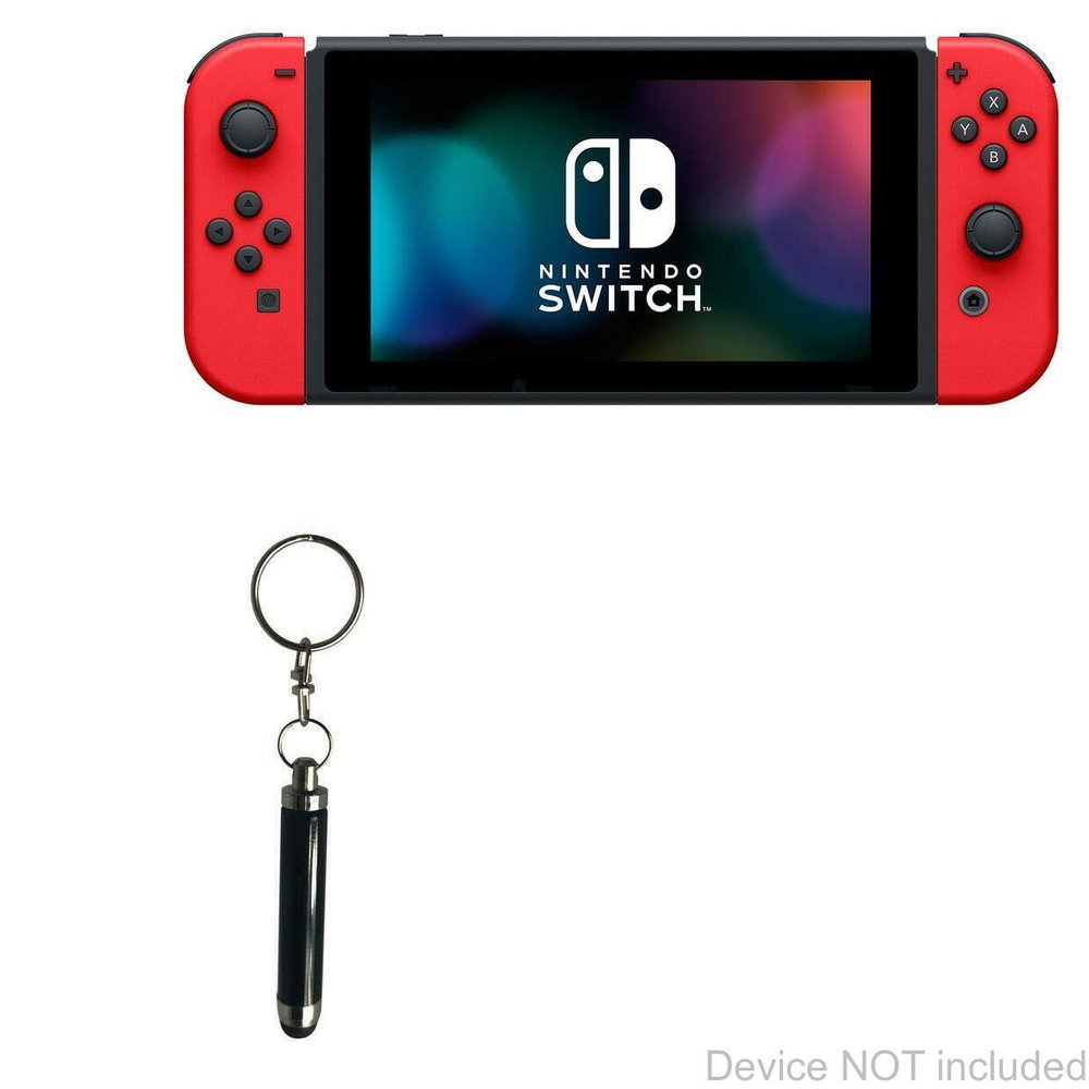 BoxWave Stylus Pen Compatible with Nintendo Switch - Bullet Capacitive Stylus, Mini Stylus Pen with Keyring Loop - Jet Black