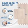 Yes4All EVA Interlocking Mats, Puzzle Floor Tiles, Foam Floor Padding with Border for Furniture, Home Space, Living Room, Garage 48 SQFT view 2