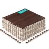 Yes4All EVA Interlocking Mats, Puzzle Floor Tiles, Foam Floor Padding with Border for Furniture, Home Space, Living Room, Garage 48 SQFT view 1